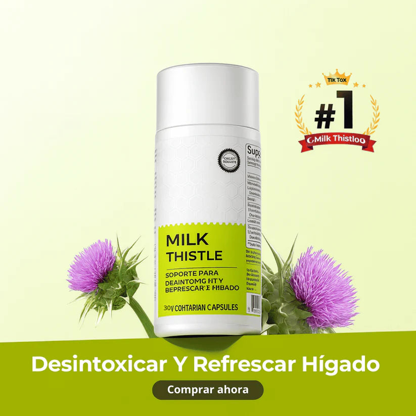 Milk Thisle Detox Hepático & Limpieza de Colon Soporte Natural para la Salud del Hígado con Raíz de Kudzu, Cúrcuma, Inositol, Metionina, Vitamina C 30 Cápsulas con Silimarina