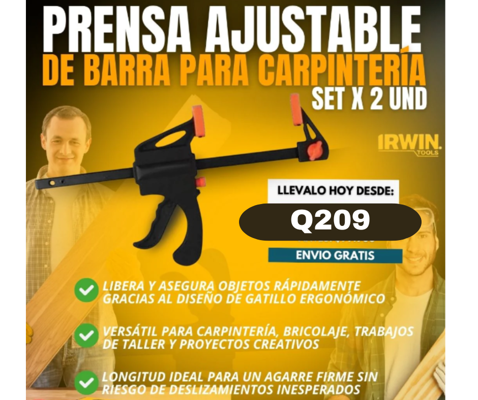 PRENSA AJUSTABLE DE BARRA PARA CARPINTERÍA | IRWIN®