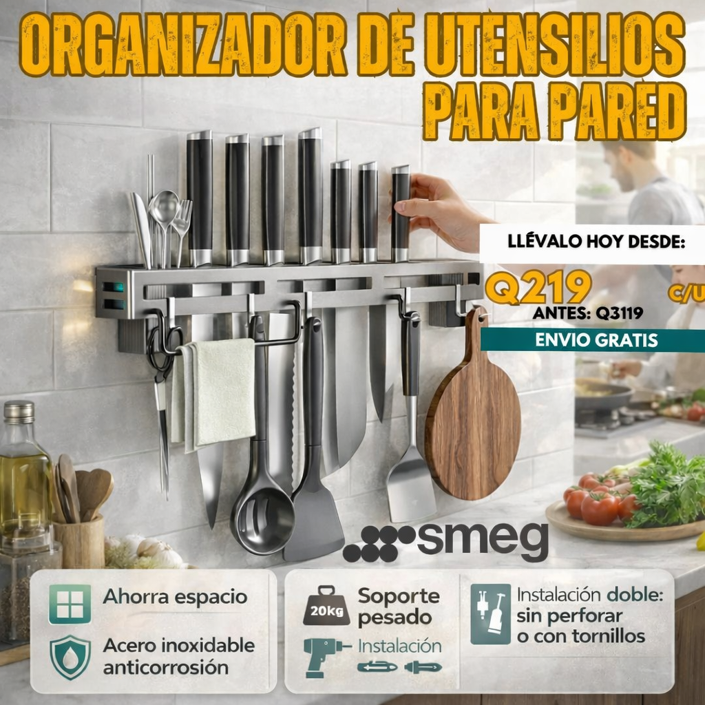 ORGANIZADOR DE UTENSILIOS DE 40CM PARA PARED | SMEG®