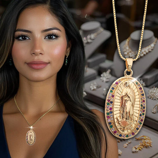 Collar Virgen María Oro 18K ✨ Cadena Devocional Exclusiva ✨