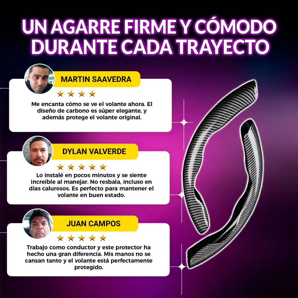 CarbonDrive Pro 🚗 Protector de Volante estilo Fibra de Carbono 🎁HOY ENVÍO GRATIS🎁