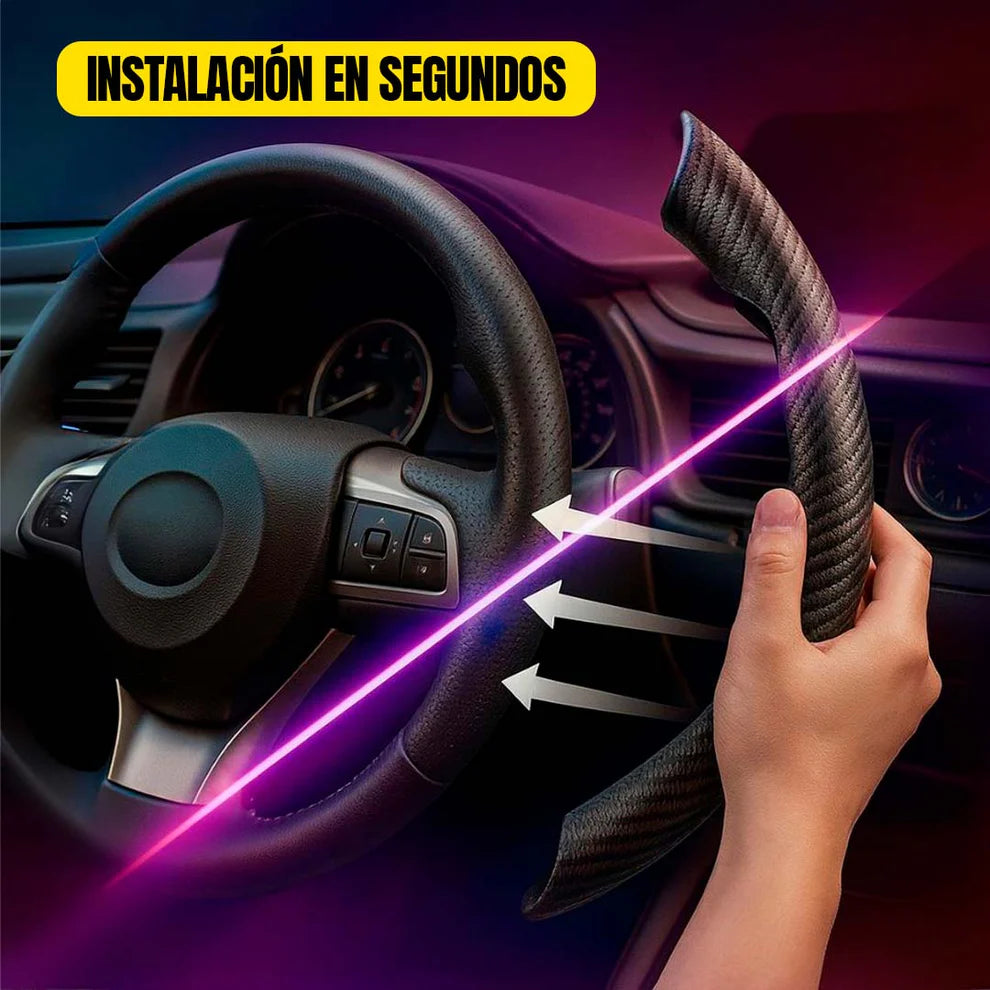 CarbonDrive Pro 🚗 Protector de Volante estilo Fibra de Carbono 🎁HOY ENVÍO GRATIS🎁