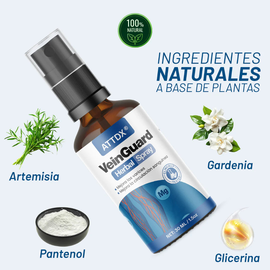 VeinGuard Herbal Spray-✅ ¡Clínicamente probado para eliminar las venas varicosas en 7 días!