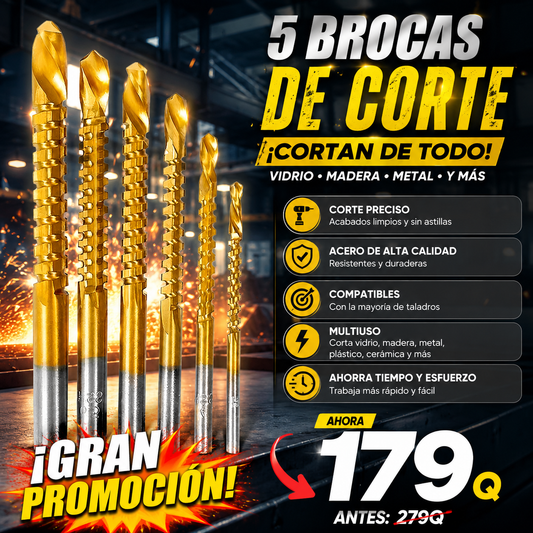Brocas de metalurgia para taladrado (5 unidades)
