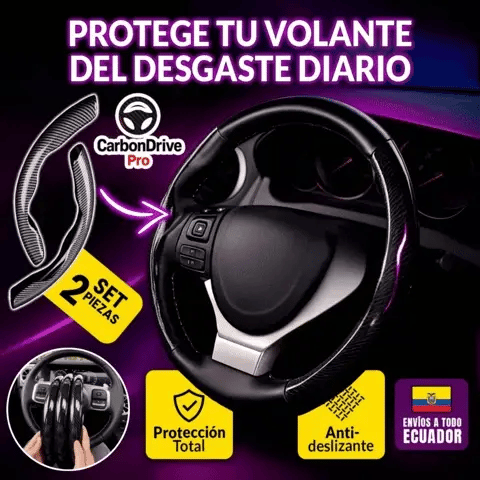 CarbonDrive Pro 🚗 Protector de Volante estilo Fibra de Carbono 🎁HOY ENVÍO GRATIS🎁